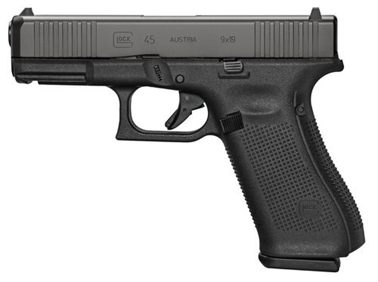 Glock G45, 9mm, 4.02″ Barrel, 10rd, Black Frame, Black nDLC Slide