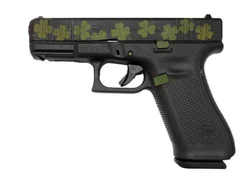Glock G45 9mm, 4.02″ Barrel, Shamrock Slide, Black Frame, 17rd