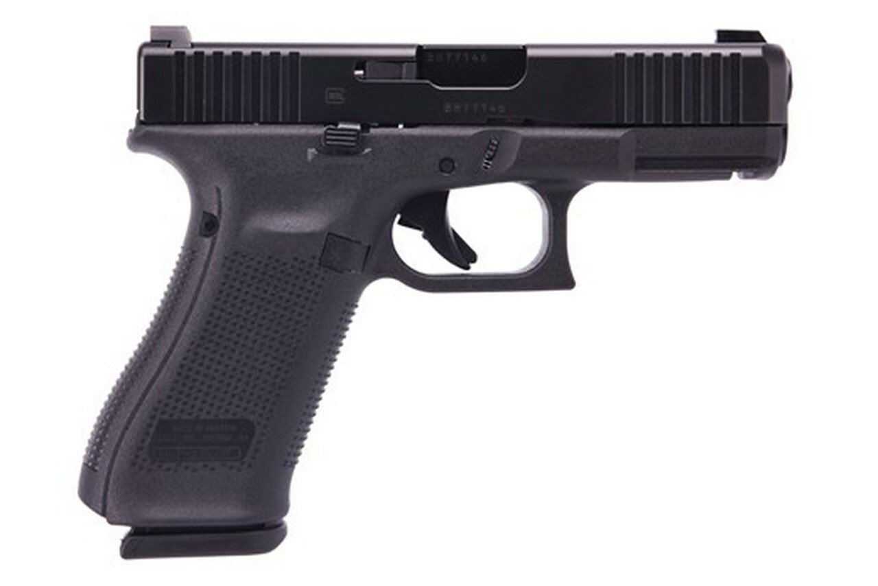 Glock G45 Compact 9MM, 4″ Barrel, Glock Night Sights, 3- 17Rd Mags, Front Serrations, Ambi Slide Stop, Flared Mag Well