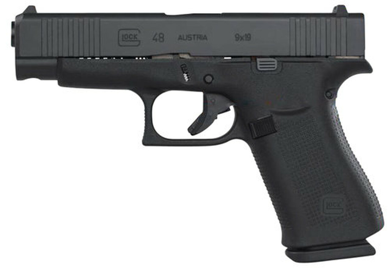 Glock G48, 9mm, 4.17″ Barrel, 10rd, AmeriGlo Fiber Optic, Black