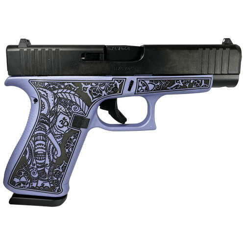 Glock G48 “Crushed Orchid Elephant Engraved” 9mm, 4.17″ Barrel, 10rd