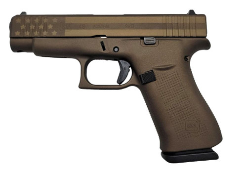 Glock G48 Custom 9mm, 4.17″ Barrel, Bronze Flag, 10rd