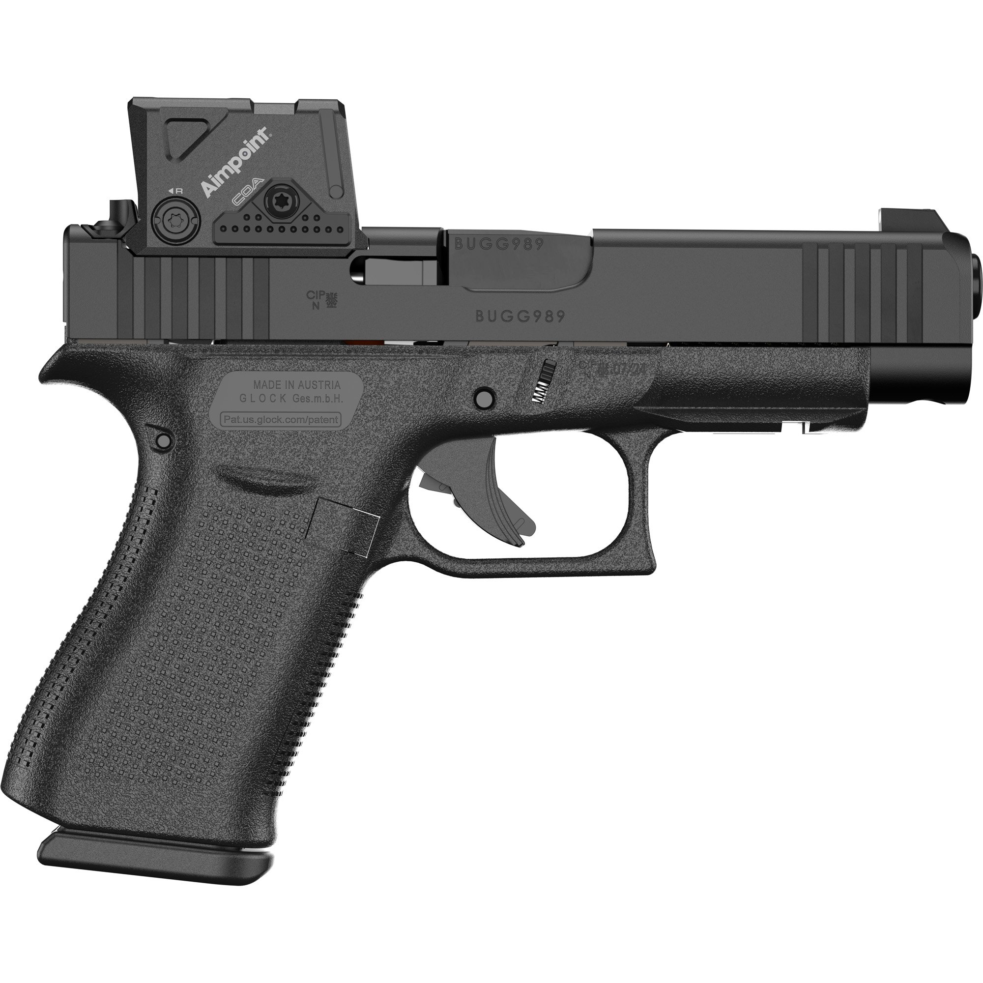 GLOCK G48 GEN 5 A-CUT  SEMI AUTO 9MM LUGER (9×19 PARA)   HANDGUNS  black