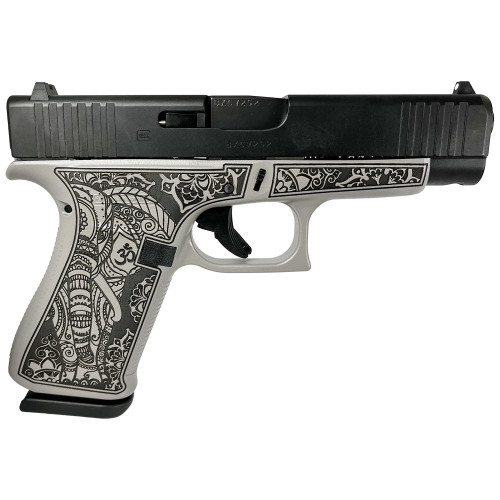 Glock G48 “Gray Steel Elephant Engraved” 9mm, 4.17″ Barrel, 10rd