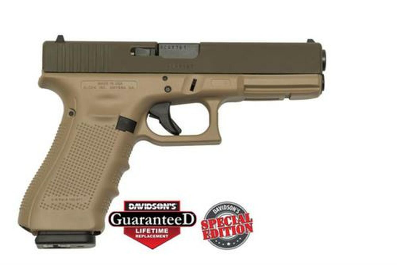 Glock Gen4 17 USA (Davidson’s Special Edition) 9MM, Cerakote Patriot Brown, 3 17 Rd Mags