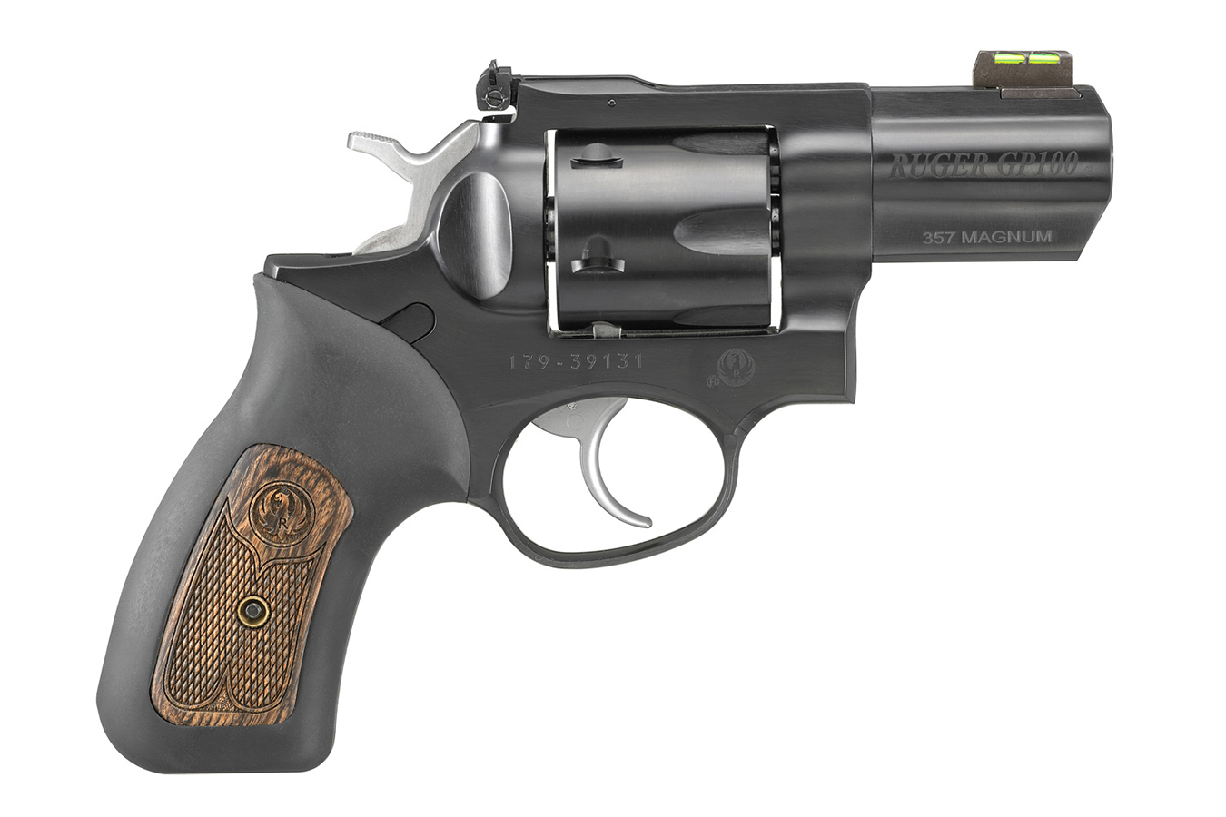 GP100 .357 Magnum Double Action Revolver with 2.5 inch Barrel and Fiber Optic Front Sight