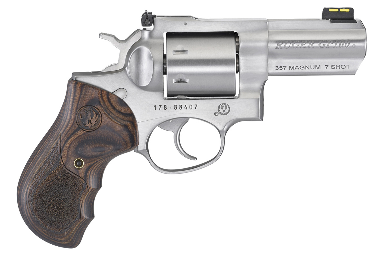 GP100 Standard 357 Magnum 7-Shot Revolver with Checkered Hardwood Grips