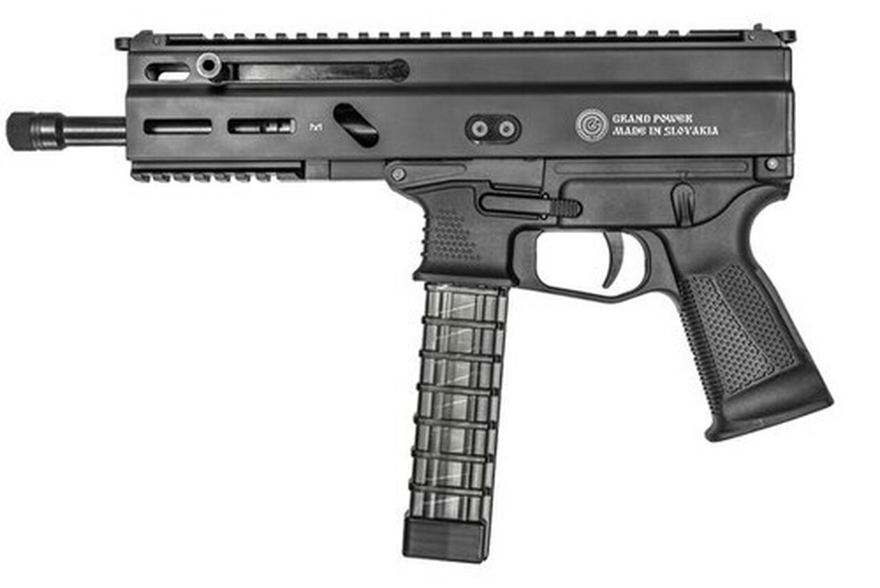 Grand Power Stribog SP9A1 Gen2 9mm, 8″ Barrel, Hardcoat Anodized, M-Lok Rail, 3x30rd Mags