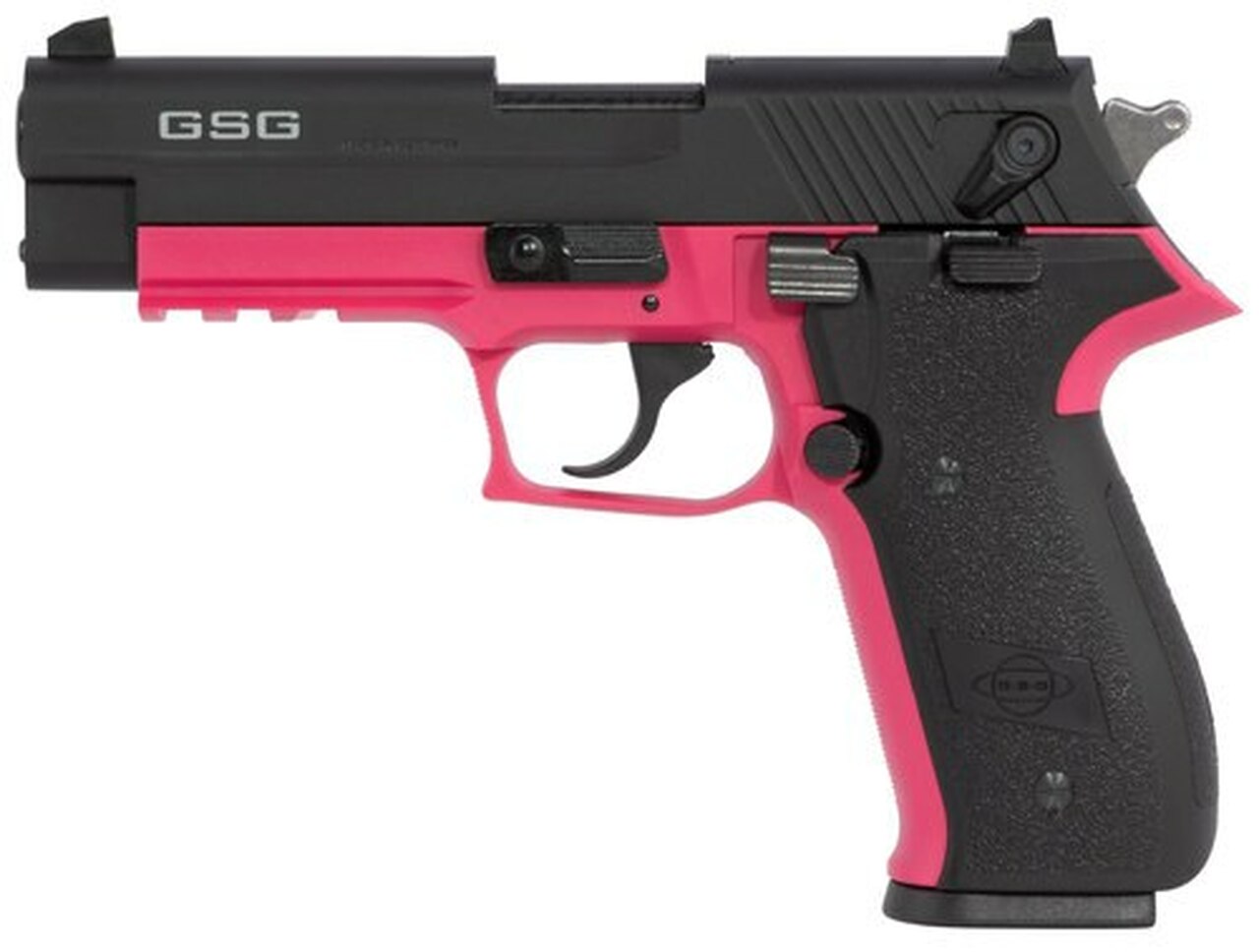 GSG FireFly, .22 LR, 4.9″ Barrel, 10rd, SA/DA, Black Slide, Pink