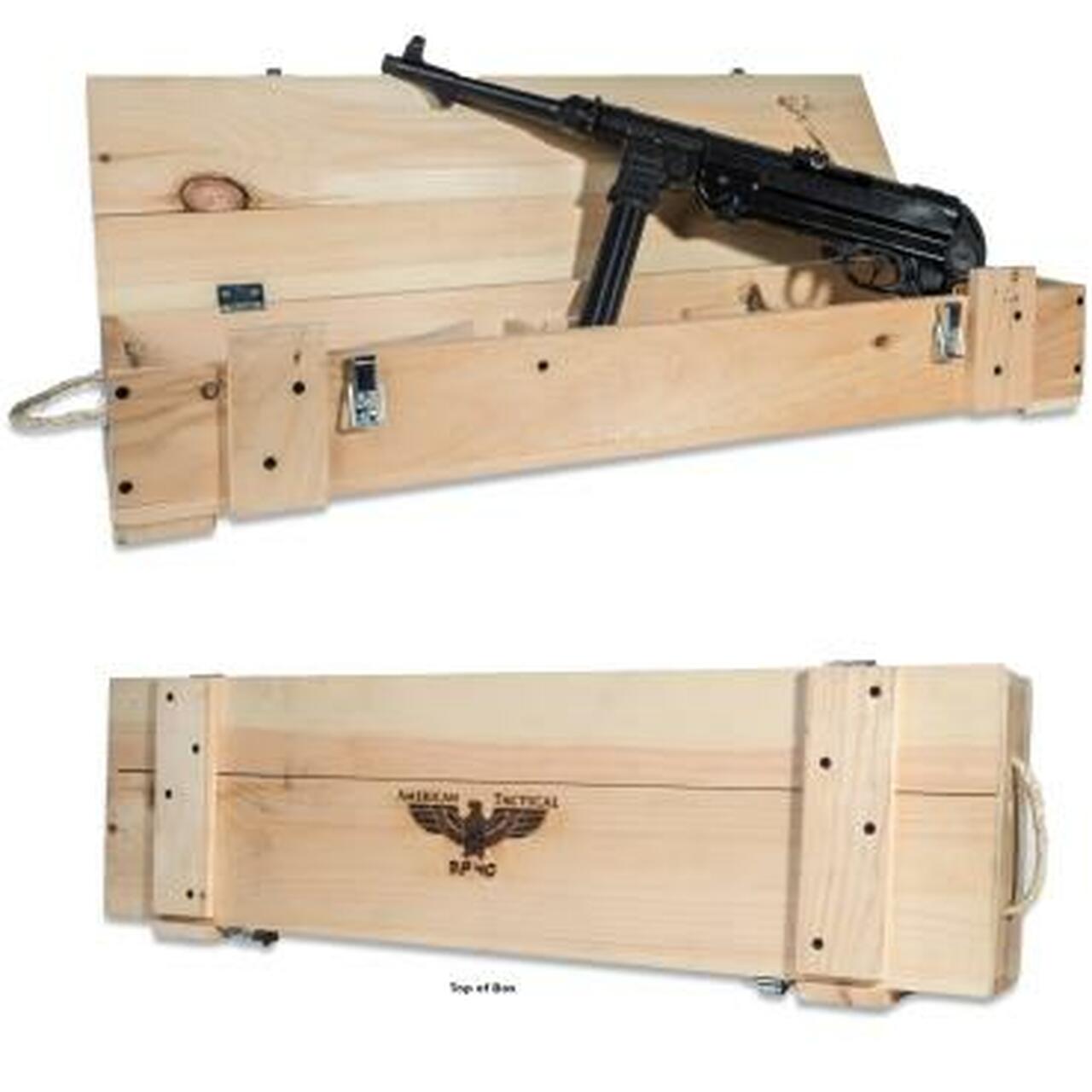 GSG MP-40 Pistol, 9mm, 10.8″ Barrel, 30rd Mag, Black, Wooden Crate