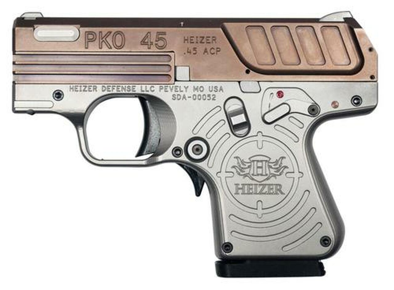 Heizer PKO 45 ACP, 2.75″, 5rd, Stainless Steel Frame, Copper Finish Slide