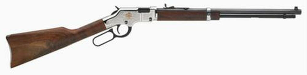Henry American Beauty 22LR20″ Barrel Blue Finish American Walnut Stock Silver Engraved, Copper Rose