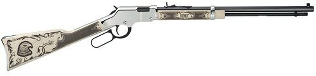 Henry Golden Boy Silver American Eagle Lever 22 Short/Long/Long Rifle 20″ Octagon Barrel, Ivory Color Stock, Nickel Receiver, Capacity: 16rd LR