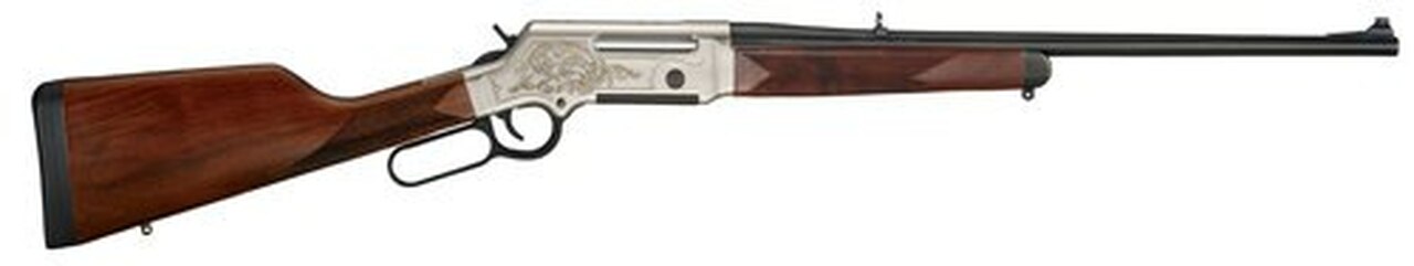 Henry Long Ranger Deluxe 5.56/.223, 20″ Barrel, Checkered Straight Grip, Nickel Plated, 24k Gold Inlay, 5rd