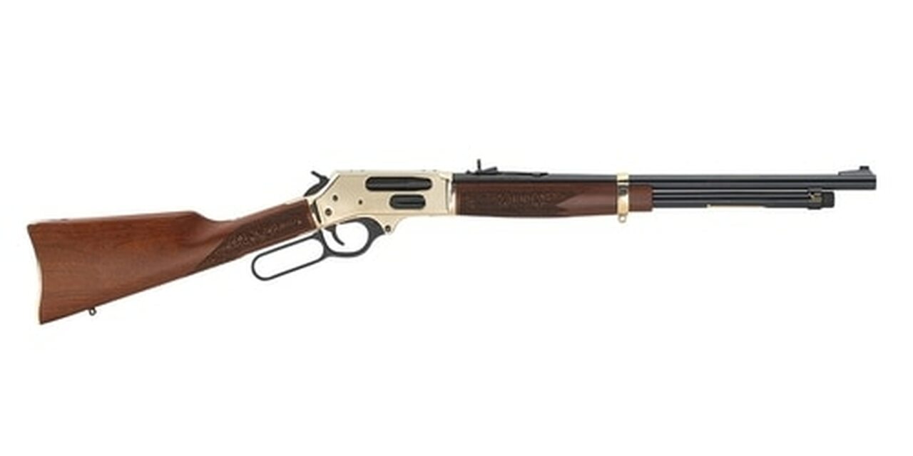 Henry Side Gate Lever Action, .410 Ga, 2.5″ Chamber, 20″ Barrle, Brass Receiver, Walnut Stock, 5Rd, Fully Adjustable Semi-Buckhorn Sights