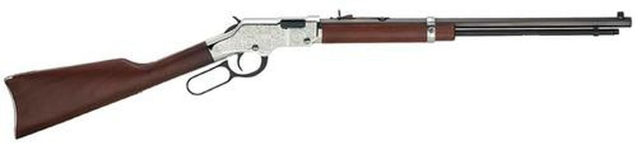 Henry Silver Eagle Lever Rifle, 17 HMR, 20″,, , Walnut Stock, Nickel Receiver, 12 rd
