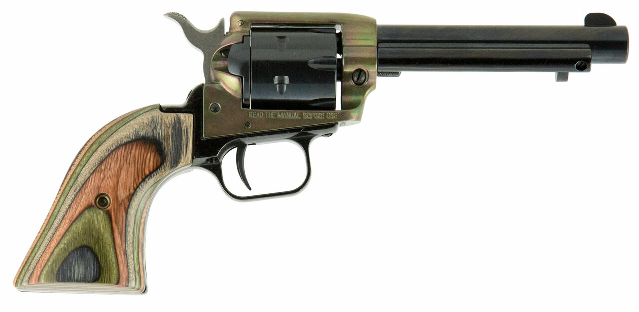 Heritage Rough Rider .22 LR, 4.75″ Barrel, Colored Cocobolo Grips, Black, 6rd