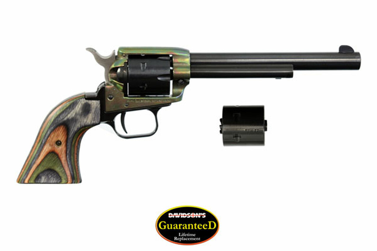 Heritage Rough Rider 22LR/22 Mag 6.5″ 6rd Camo Lam Grip Case Hardened