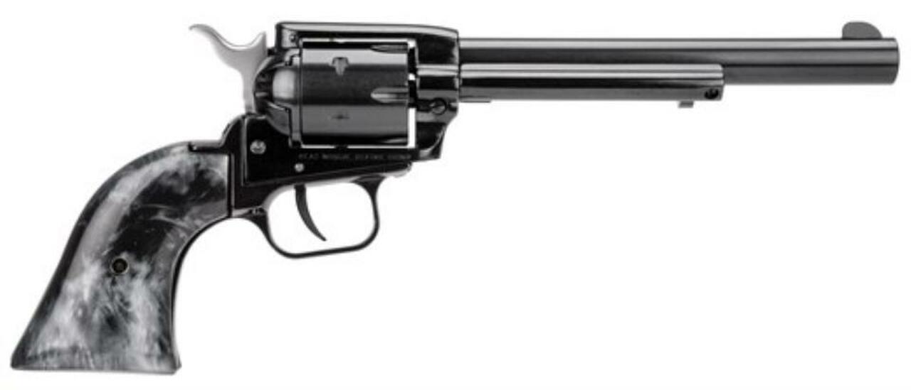 Heritage Rough Rider 22LR, 6.5″ Barrel, Black Pearl Grip Blued Finish, 6rd
