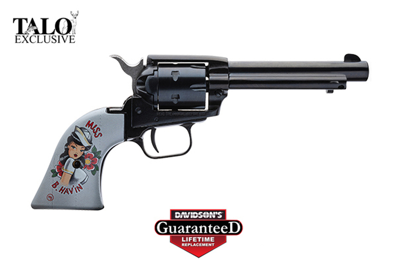 Heritage Rough Rider Miss B. Hav’in 22 LR, 4.75″ Barrel, Blue Finish, Special Grips, TALO Edition