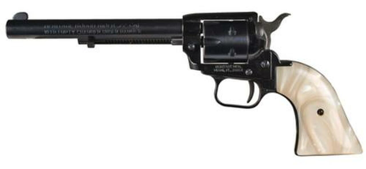 Heritage Rough Rider Revolver 22LR/22 Mag 6-1/2″ Barrel, Blue Mother-O-Pearl Grips