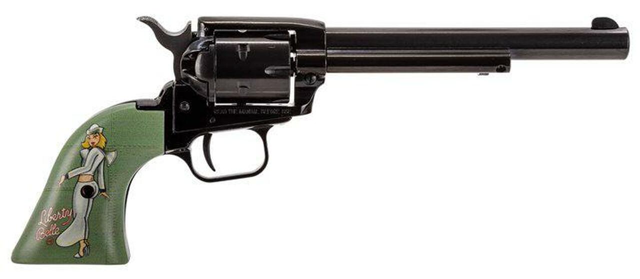 Heritage Rough Rider Revolver SAA 22 LR 4.75″ Barrel, Liberty Belle Pinup Girl Grips- TALO Exclusive