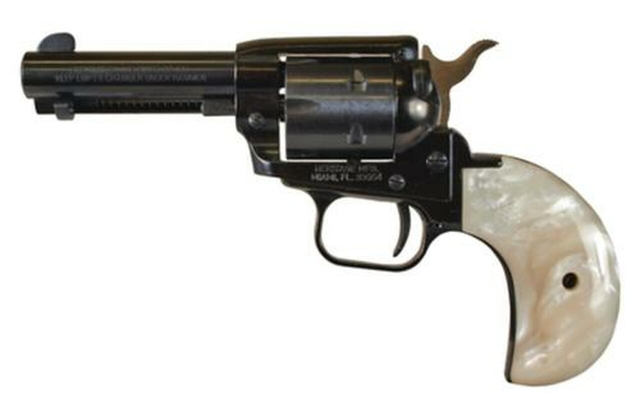 Heritage Rough Rider Single Action Army 22LR/22WMR, 3.5″ Barrel White Mother of Pearl Grips 6Rd, Bird’s Head Grip
