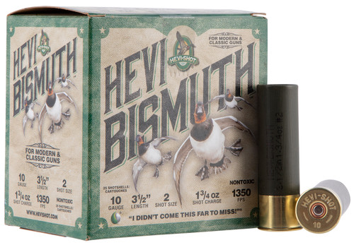 HEVI-Shot Bismuth 10 Ga, 3.5″ 1 3/4 oz, Bismuth, 2 Shot, 25d Box