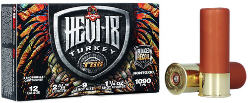 HEVI-Shot TSS Turkey 12 Ga, 2.75″, 1 1/4 oz, Tungsten, 9 Shot, 5Bx/10Cs
