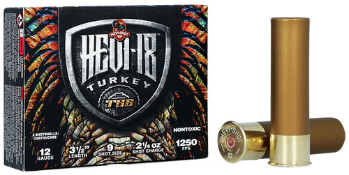 HEVI-Shot Turkey TSS 12 Ga, 3.5″, 2 1/4 oz, Tungsten, 9 Shot, 5Bx/10Cs
