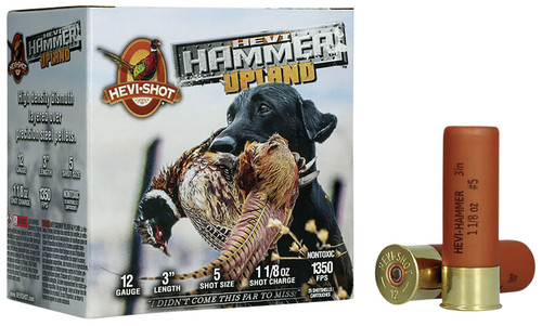 HEVI-Shot Upland 12 Ga, 3″, 1 1/8 oz, Bismuth, #5, Hevi-Hammer, 25Bx/10Cs