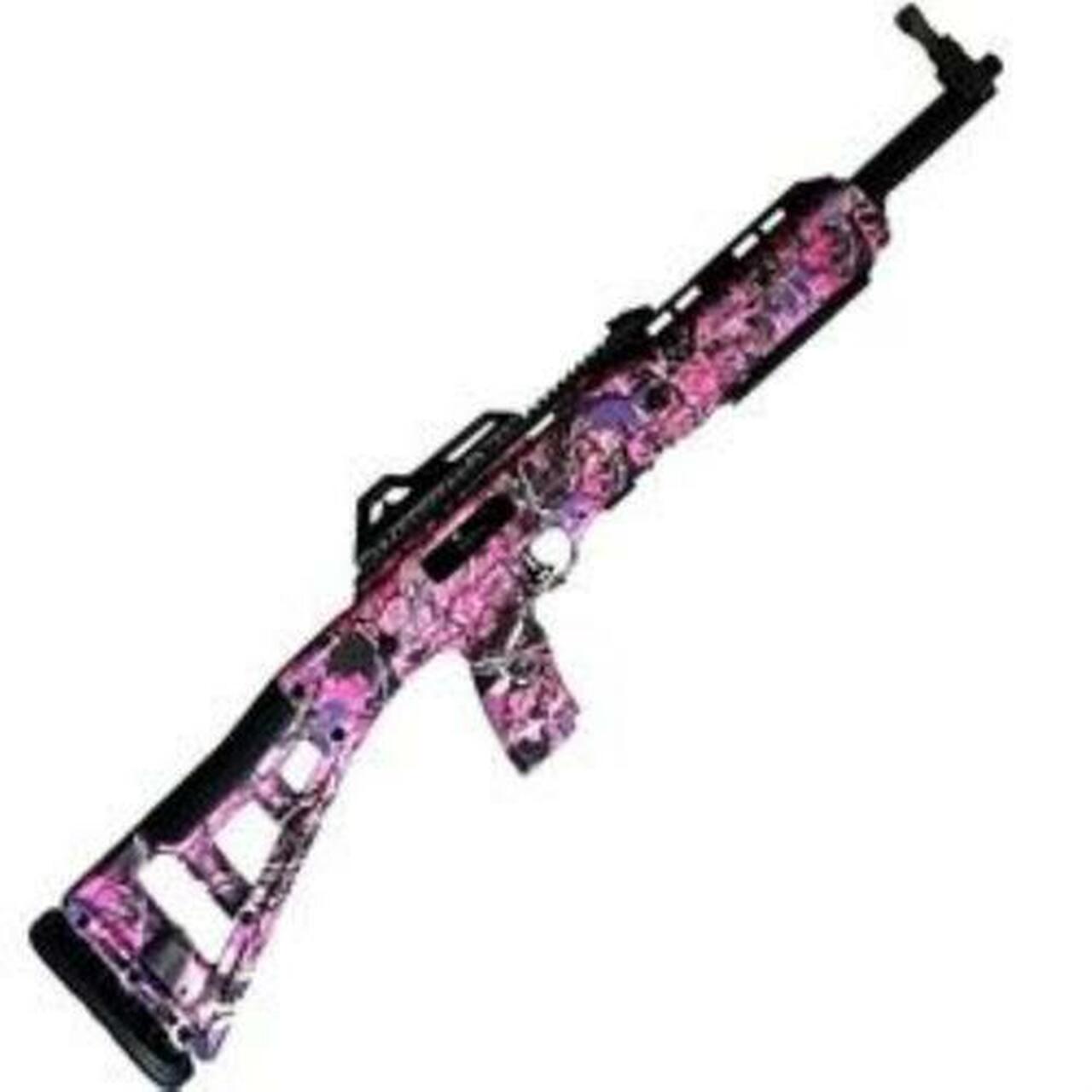Hi-Point Model 4095TS .40 Smith & Wesson 17.5″ Barrel Black Pink Polymer Skeletonized Target Stock Adjustable Sights 10rd