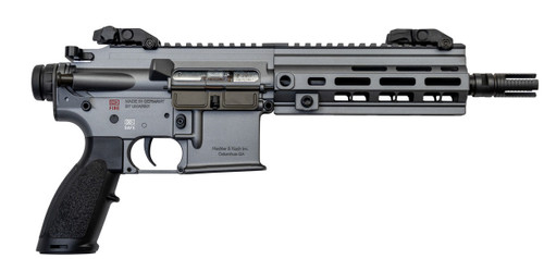 HK 416 Pistol 22 LR, 8.5″ Threaded Barrel, Tungsten Gray, Flip-Up Sights, 10rd