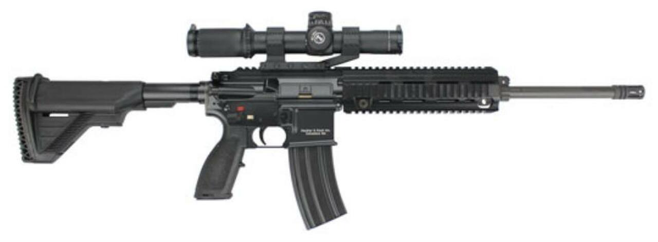 HK MR556, 5.56mm Package 16.5″ Barrel, 1- 30rd magazineLeupold Mark 8 CQBSS 1.1 8X24mm Scope, Mounted