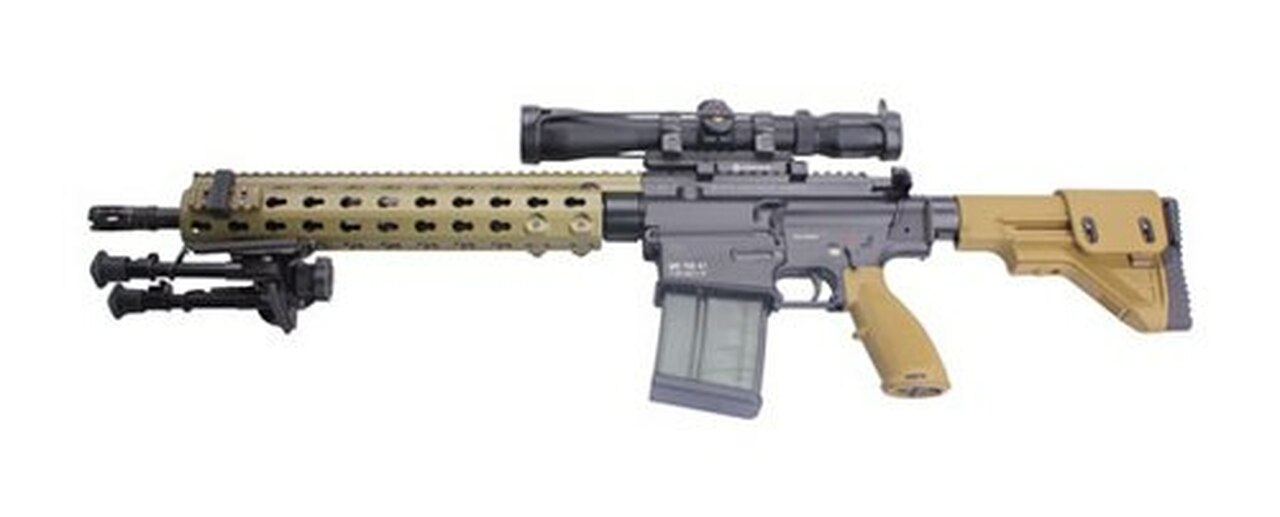 HK MR762, 7.62mm Long Rifle Package II, Leupold 3-9x VX-R Scope, 14.7″ MRA Rail, 10 and 20rd Mags