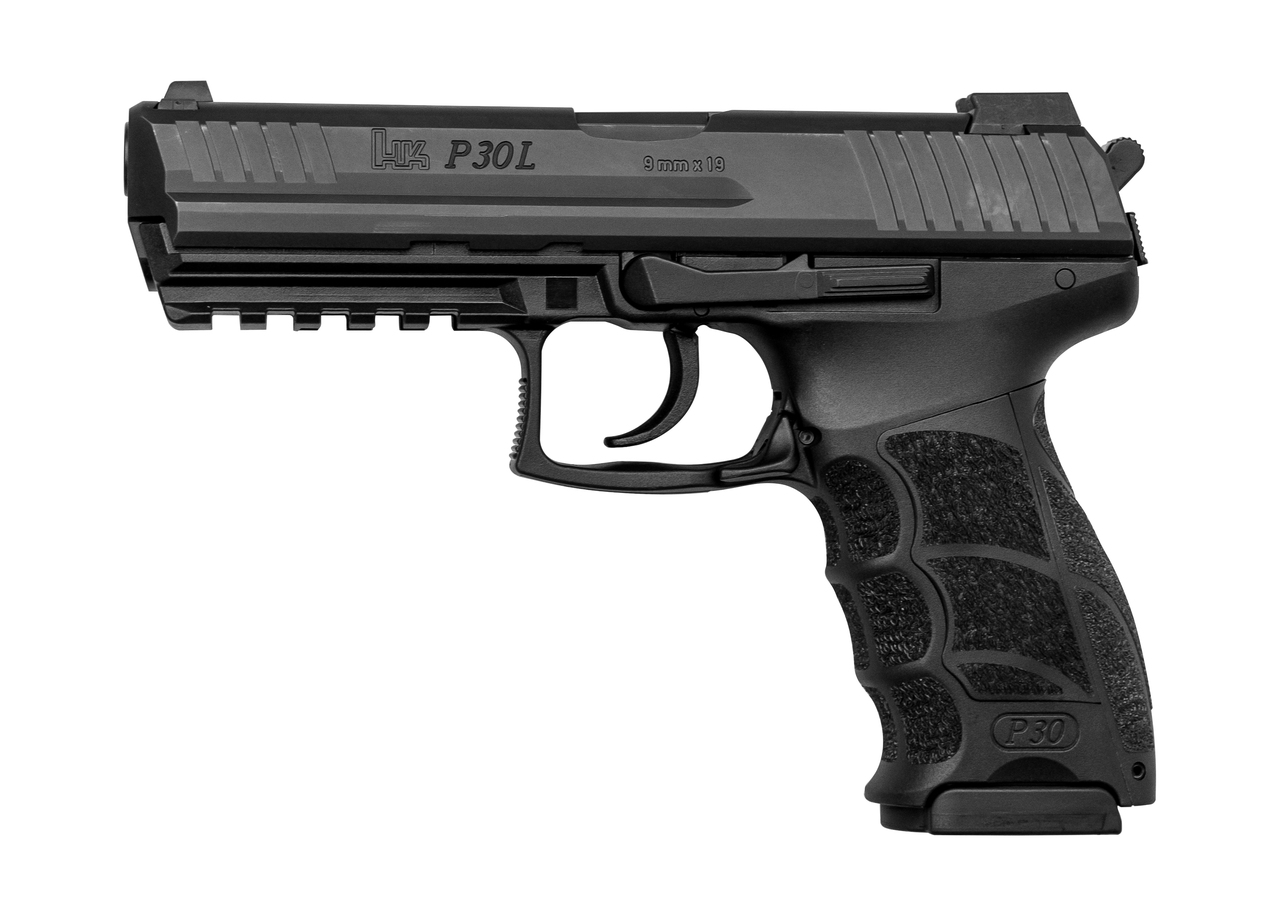 HK P30L V3 9mm, 4.45″ Barrel, Night Sights, Decocker, Black, 3x 17rd