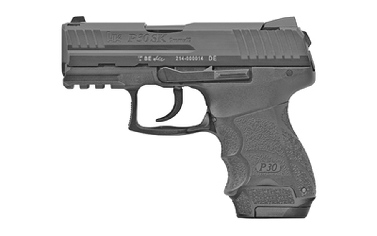 HK P30SK Sub-Compact V1 Light LEM 9mm 3.27″ 10+1,13+1 Black Steel Slide Black Interchangeable Backstrap Grip