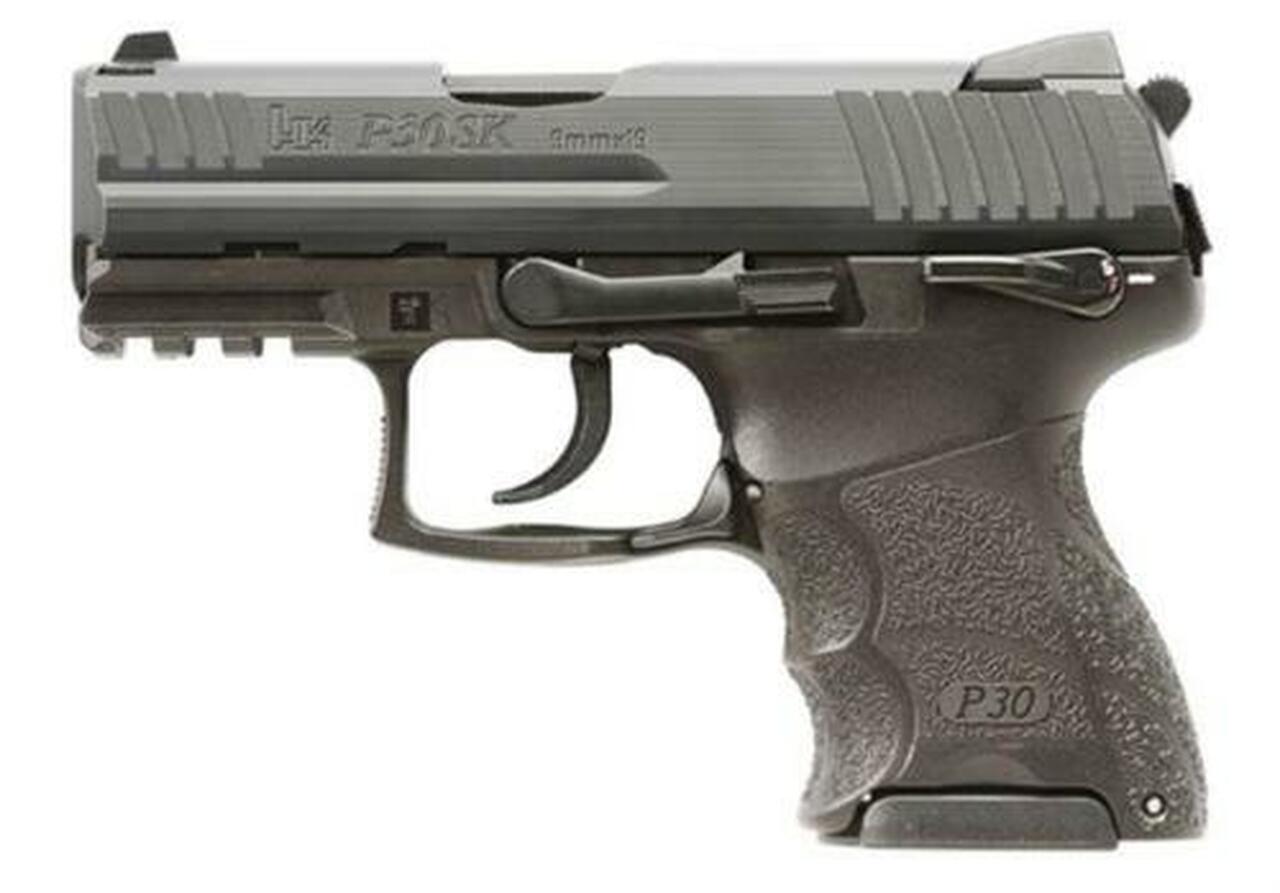 HK P30SKS, Subcompact, (V3) DA/SA, ambi safety/rear decocking button, three 10rd magazines and night sights
