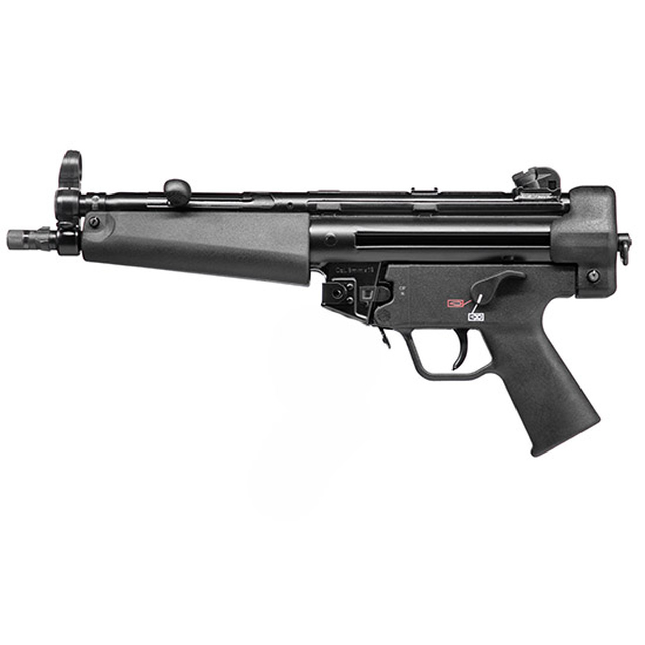 HK SP5 9mm, 8.9″ Barrel, Aluminum Frame, Black, 10 Round, 2 Mags, Threaded, Ambidextrous Safety