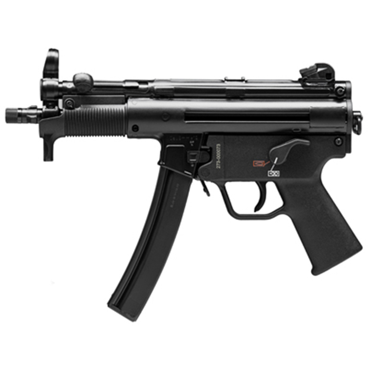 HK SP5K-PDW Semi-auto 9mm, 5.83″ Barrel, Black, Poly Grip, 30 Round, 2 Mags, Threaded Barrel, Ambidextrous Safety