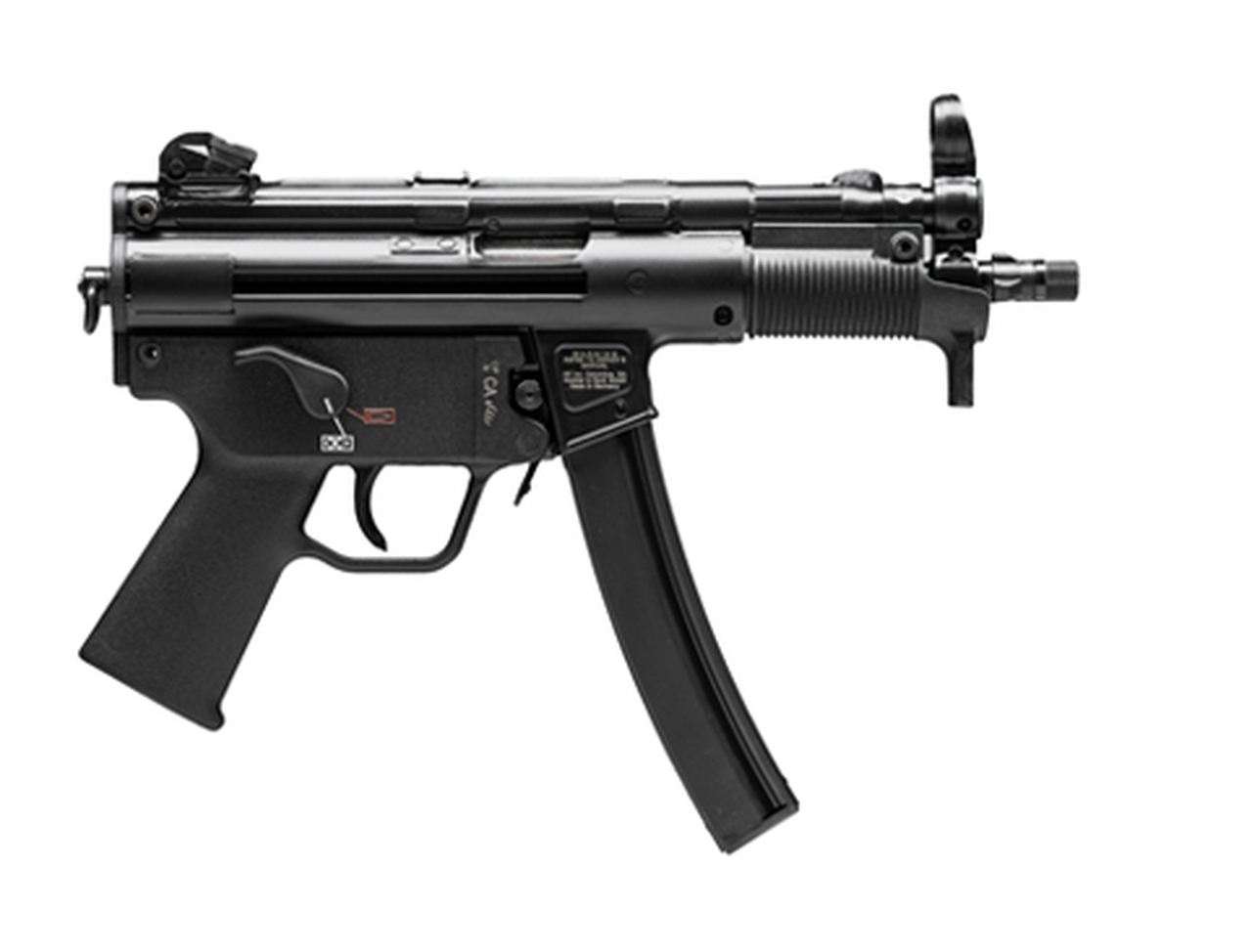 HK SP5K-PDW Semi-auto 9mm, 5.83″ Barrel, Black, Poly Grip, 30 Round, 2 Mags, Threaded Barrel, Ambidextrous Safety