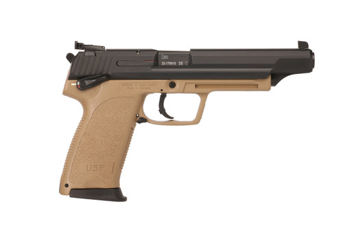 HK USP Elite 45 ACP, 6.02″ Barrel, Flat Dark Earth Frame, Black Slide, 12rd