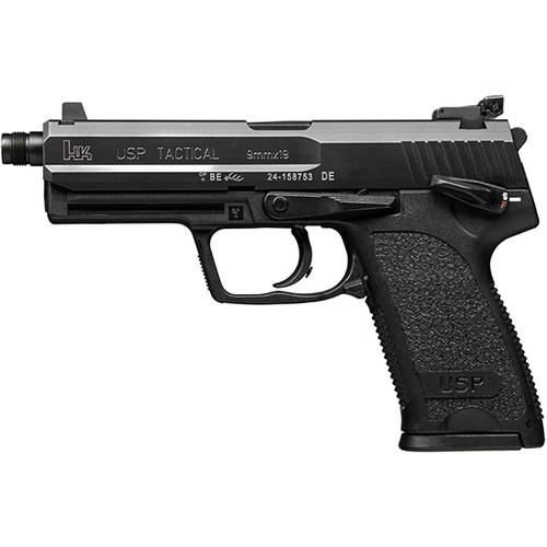 HK USP Tactical 9mm, 4.86″ Threaded Barrel, Black, Adjustable Sights, 10rd