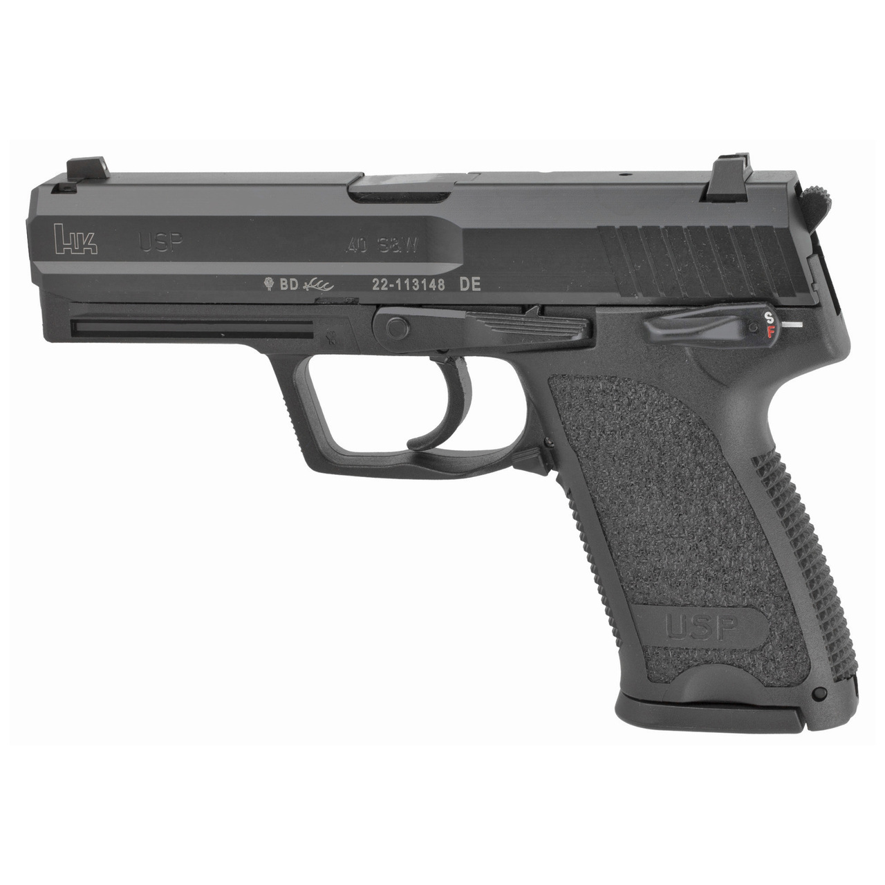HK USP V1 .40 S&W, 4.25″ Barrel, 3-Dot Sights, Thumb Safety, Decocker, Black, 10rd