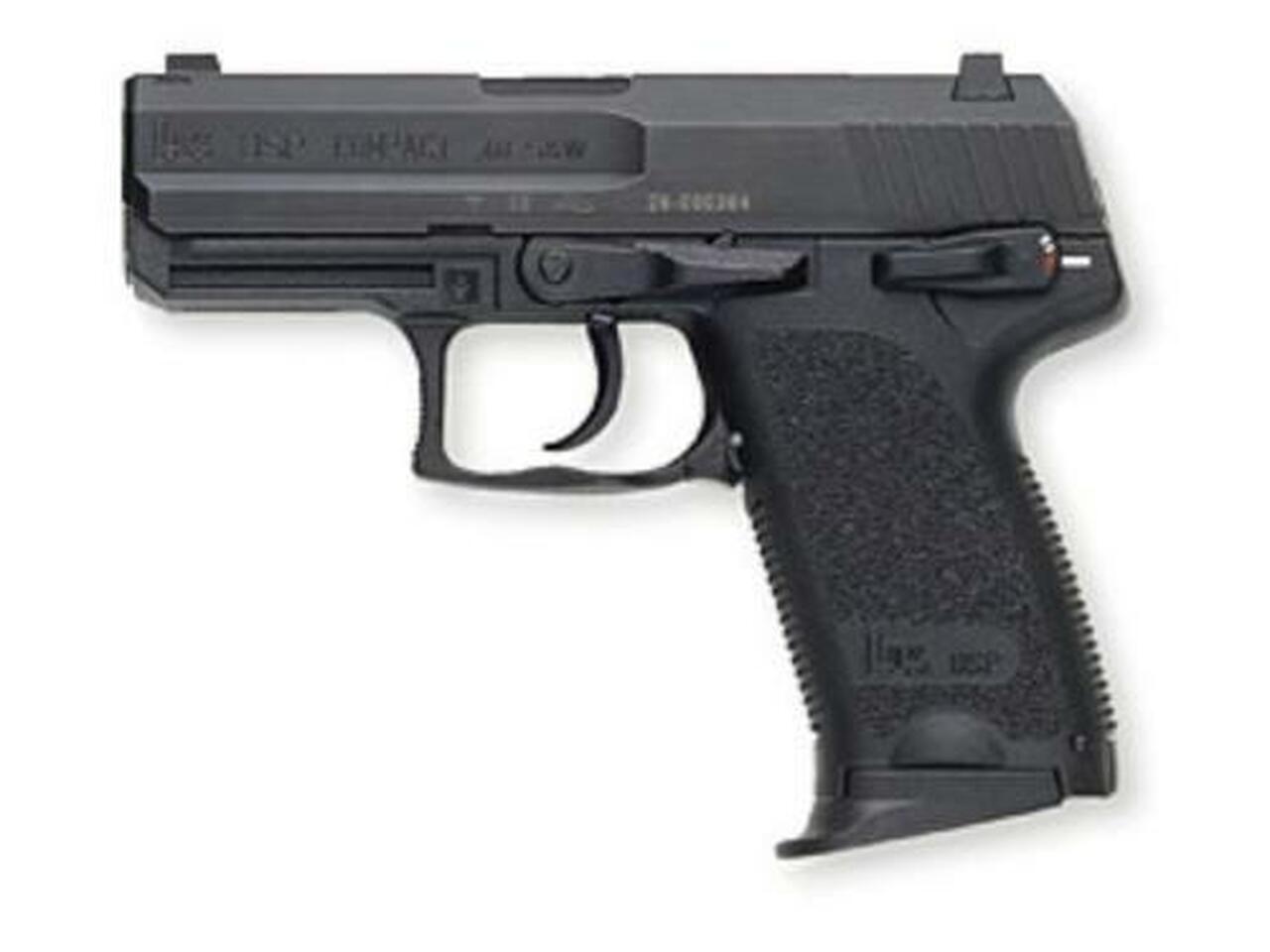 HK USP40 Compact (V1) DA/SA, safety/decocking lever on left, three 12rd magazines and night sights