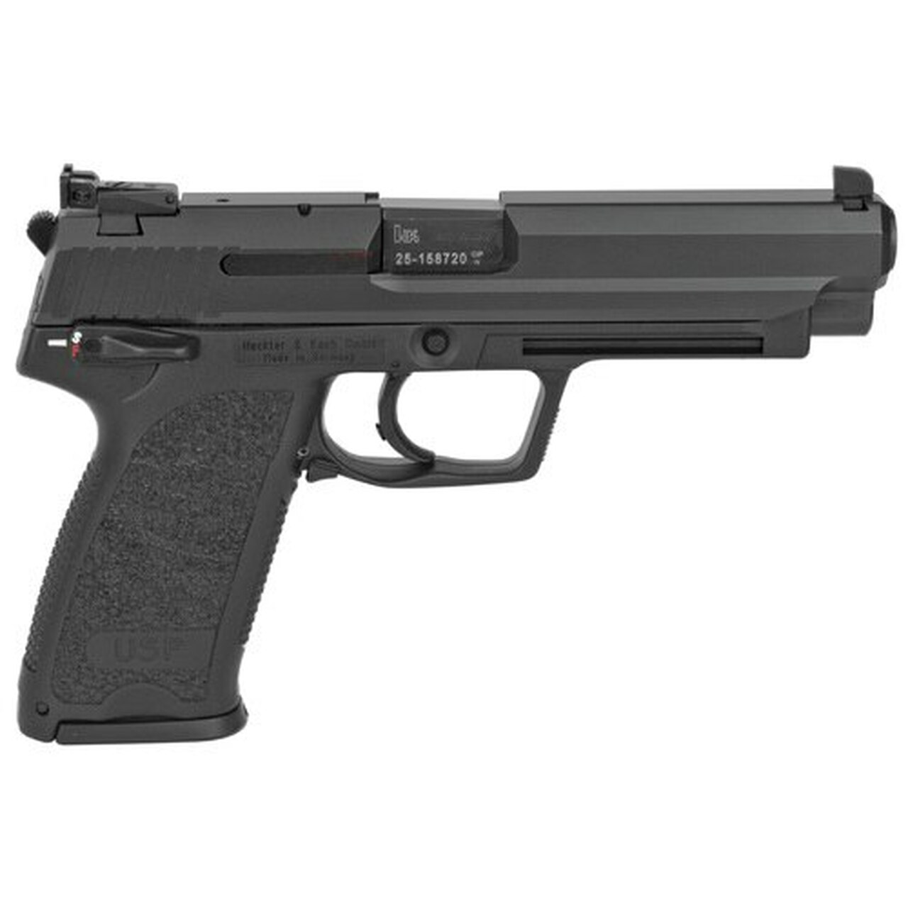 HK USP45 Expert 45 ACP, 5″ Barrel, Polymer Frame, Black, 12Rd, 2 Magazines, Adjustable Sights