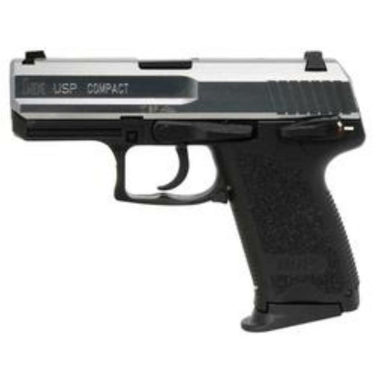 HK USP9 Compact Stainless (V1) DA/SA, safety/decocking lever on left, two 13rd magazines