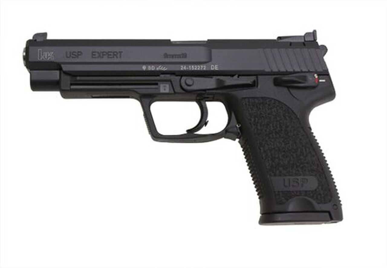 HK USP9 Expert (V1) DA/SA, safety/decocking lever on left, two 15rd magazines