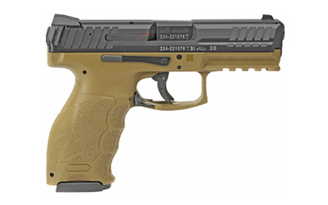 HK VP9 9mm, 4″ Barrel, 3-Dot Contrast Sights, Black/FDE, 17rd