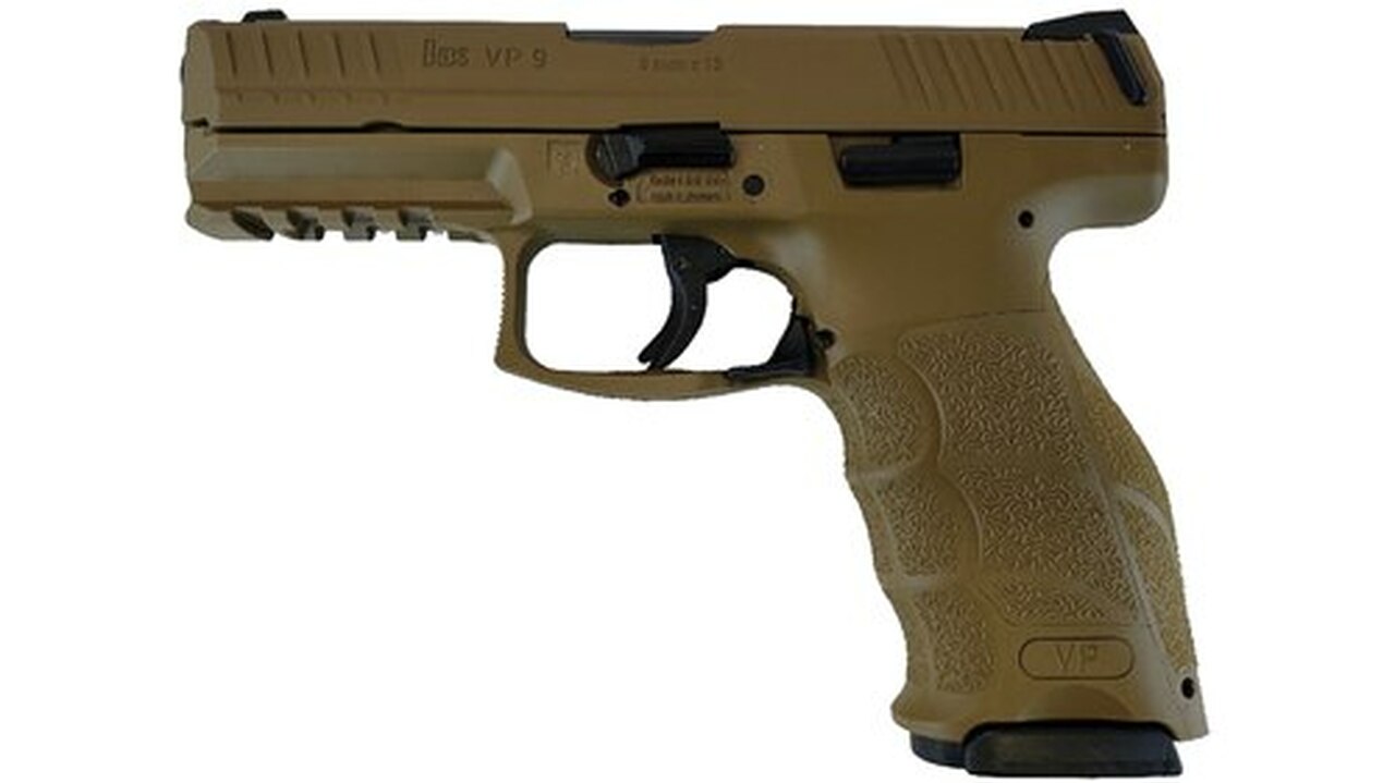 HK VP9, 9mm 4″ Barrel Ambi Safety H&K Brown 2- 15rd Mags German Made